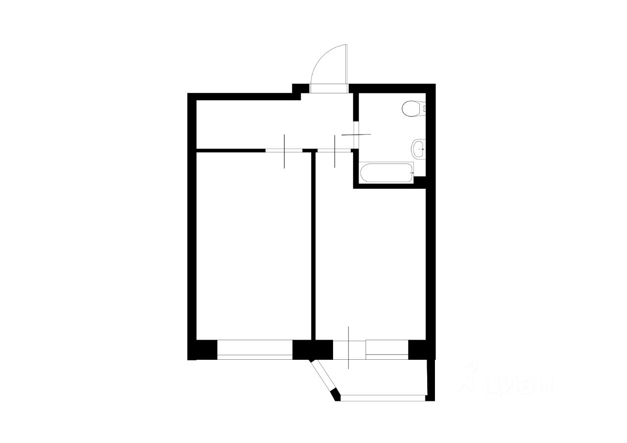 Планировка этой квартиры по данным Циан