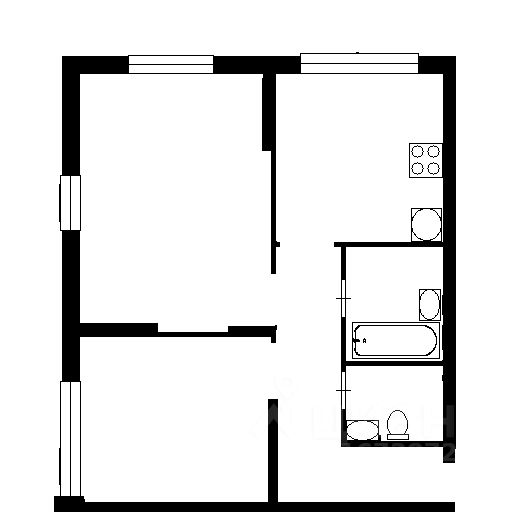 Планировка этой квартиры по данным Циан