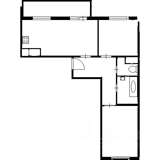 Планировка этой квартиры по данным Циан