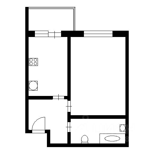 Планировка этой квартиры по данным Циан