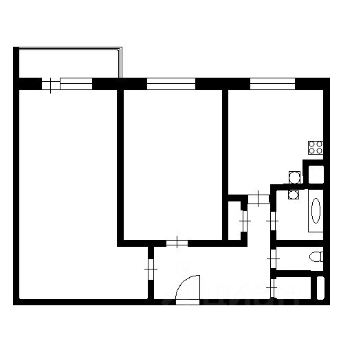 Планировка этой квартиры по данным Циан