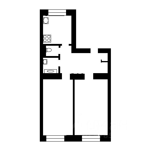 Планировка этой квартиры по данным Циан
