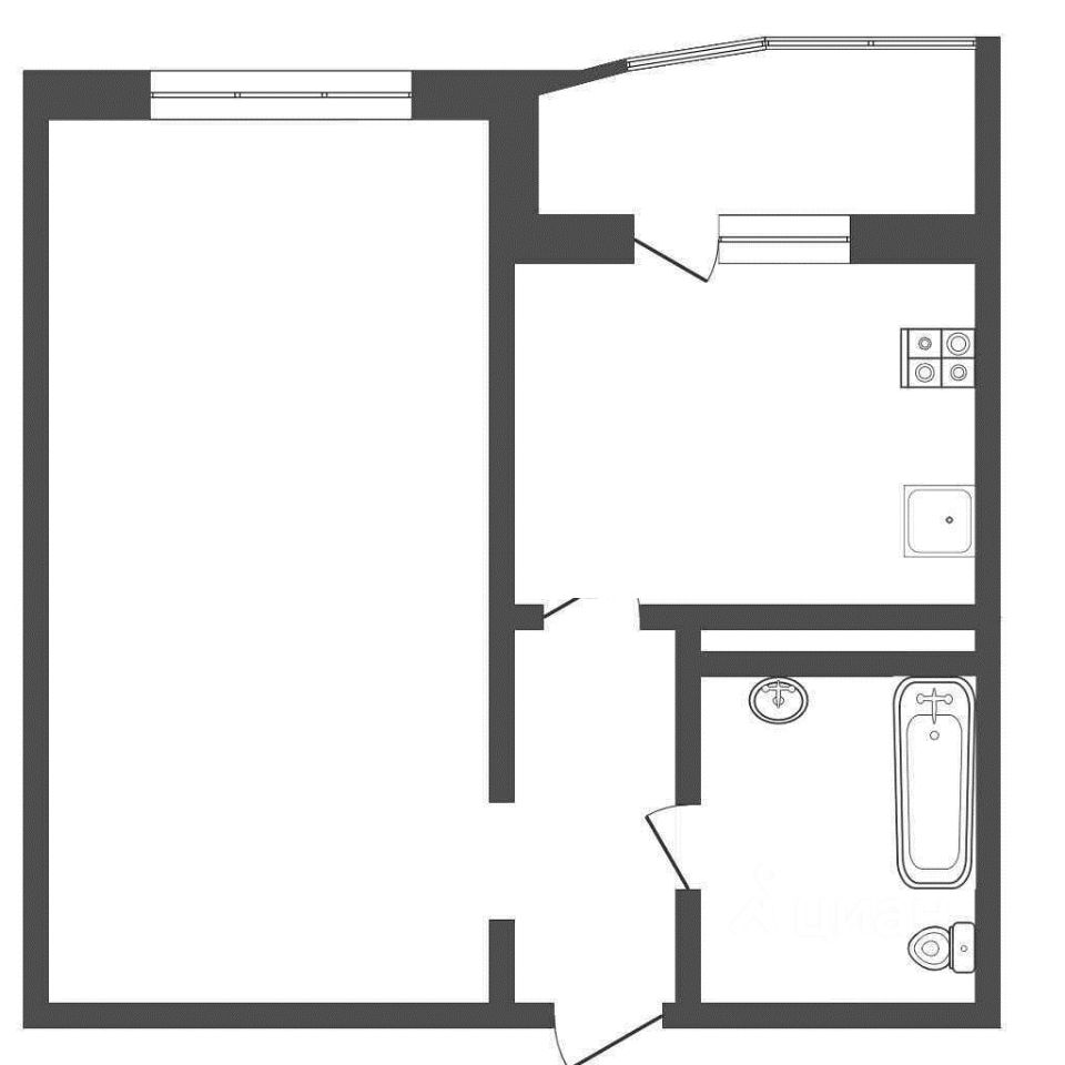 Планировка этой квартиры по данным Циан