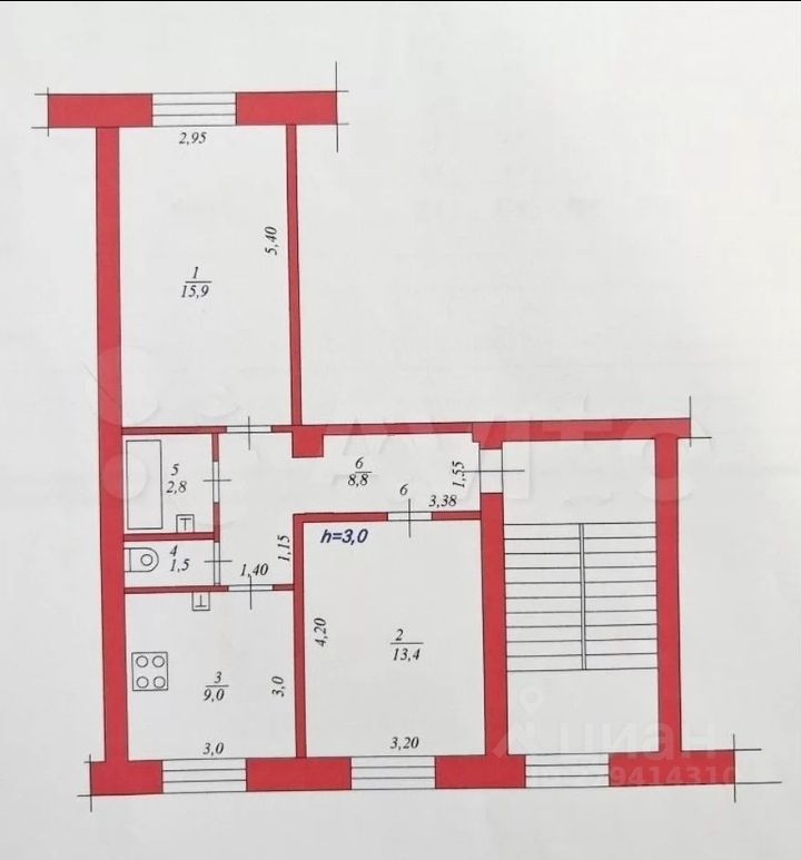 Продажа двухкомнатной квартиры 51.5м² ул. Михалевича, 56, Раменское ...