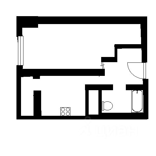Планировка этой квартиры по данным Циан