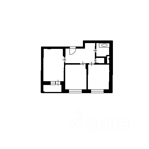 Планировка этой квартиры по данным Циан