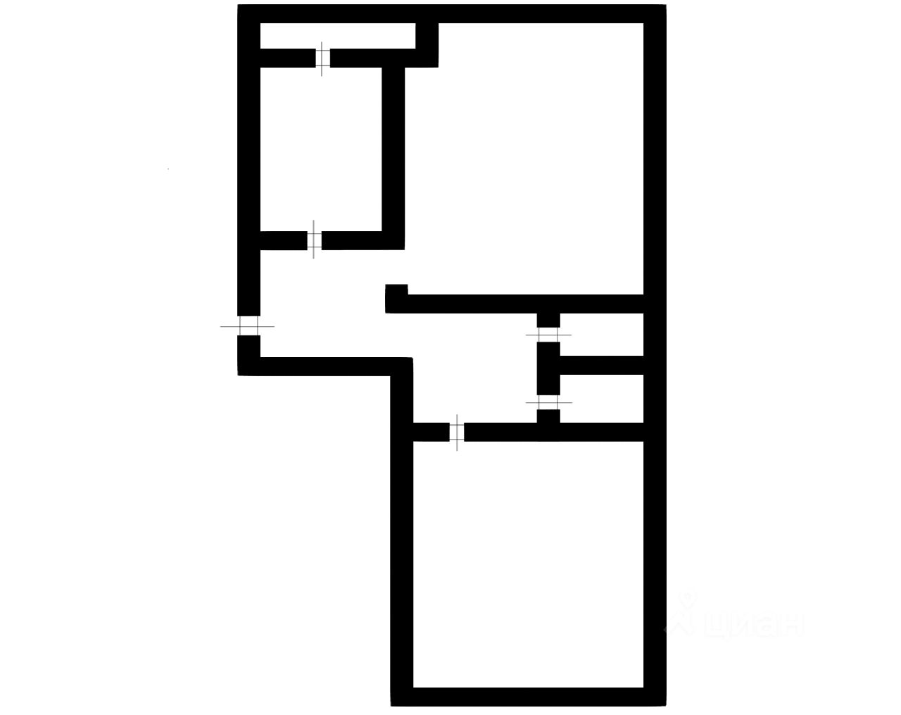 Планировка этой квартиры по данным Циан