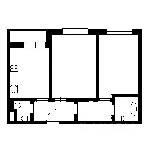 Планировка этой квартиры по данным Циан