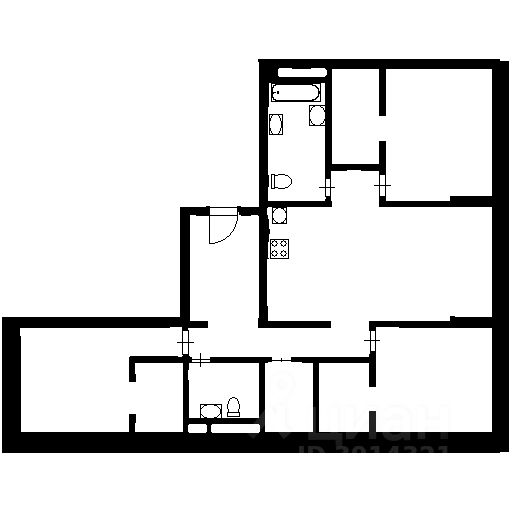 Планировка этой квартиры по данным Циан