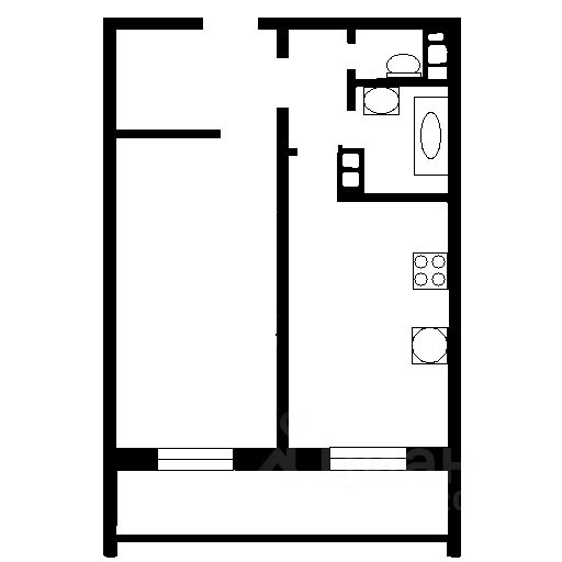 Планировка этой квартиры по данным Циан