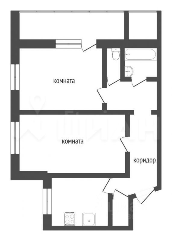 Планировка этой квартиры по данным Циан