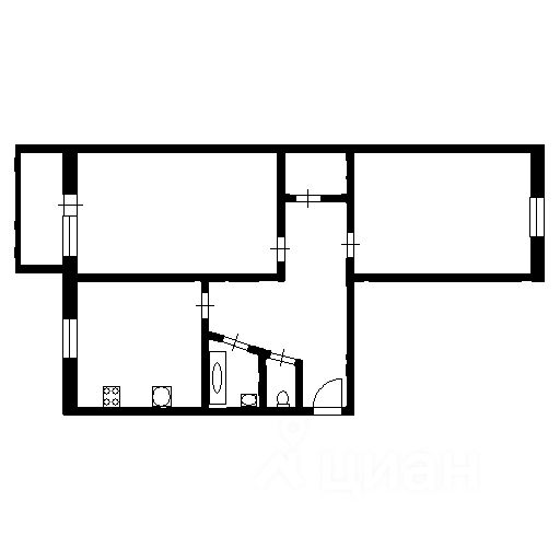 Планировка этой квартиры по данным Циан