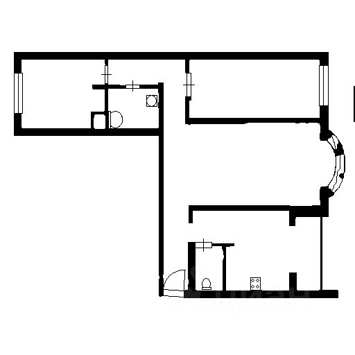Планировка этой квартиры по данным Циан