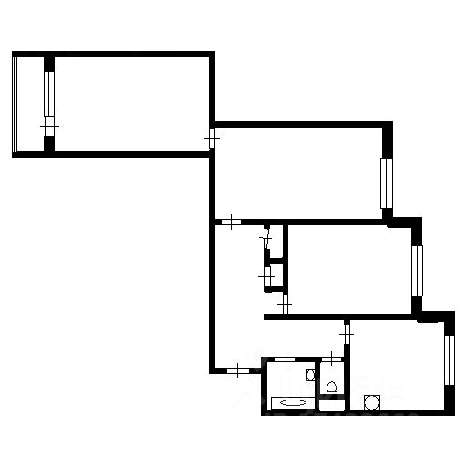 Планировка этой квартиры по данным Циан