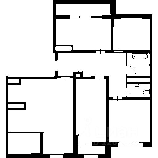 Планировка этой квартиры по данным Циан