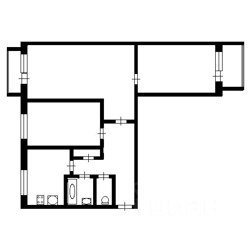 Планировка этой квартиры по данным Циан