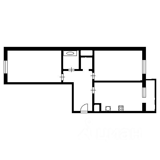 Планировка этой квартиры по данным Циан