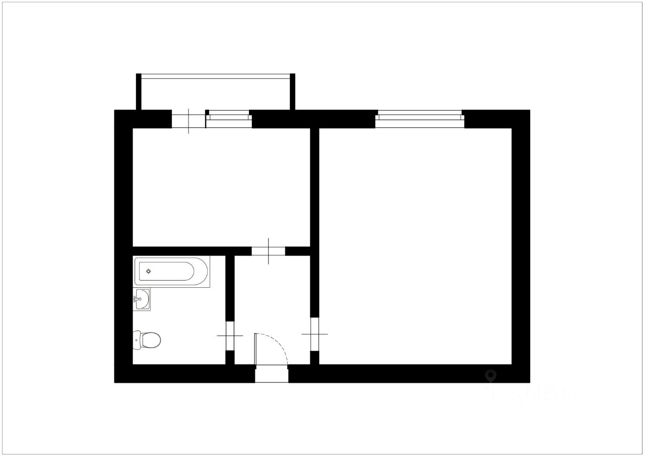 Планировка этой квартиры по данным Циан