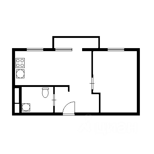 Планировка этой квартиры по данным Циан