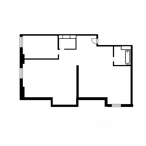 Планировка этой квартиры по данным Циан
