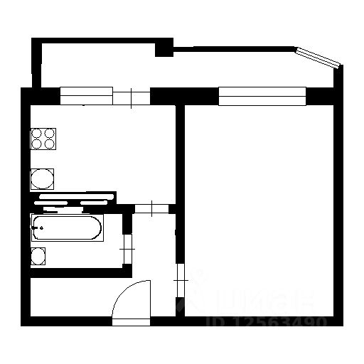 Планировка этой квартиры по данным Циан