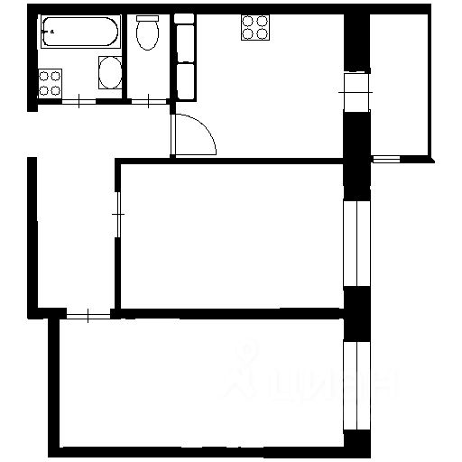 Планировка этой квартиры по данным Циан