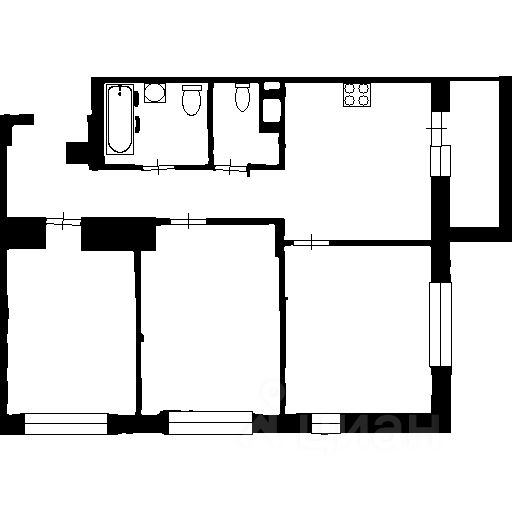 Планировка этой квартиры по данным Циан