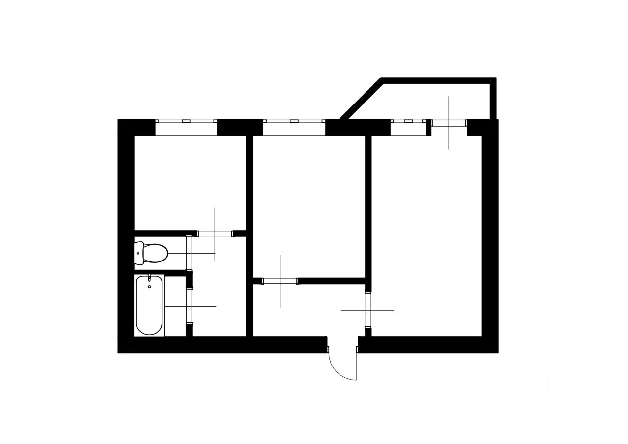 Планировка этой квартиры по данным Циан