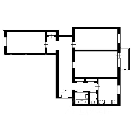 Планировка этой квартиры по данным Циан