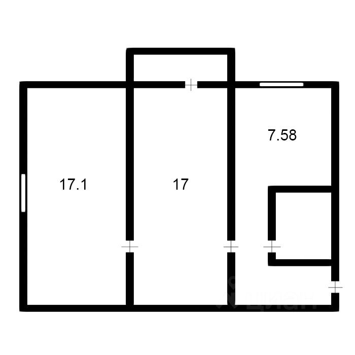 Планировка этой квартиры по данным Циан