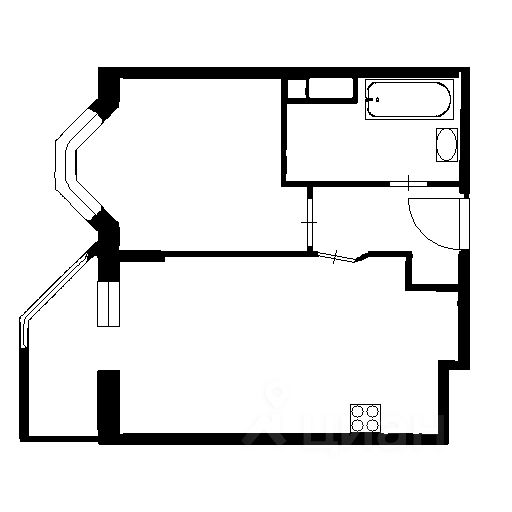 Планировка этой квартиры по данным Циан