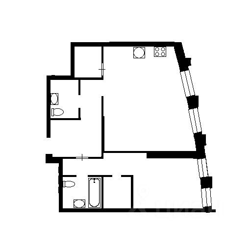 Планировка этой квартиры по данным Циан