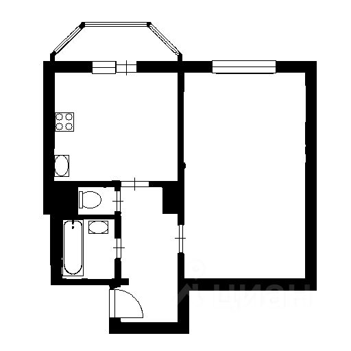 Планировка этой квартиры по данным Циан