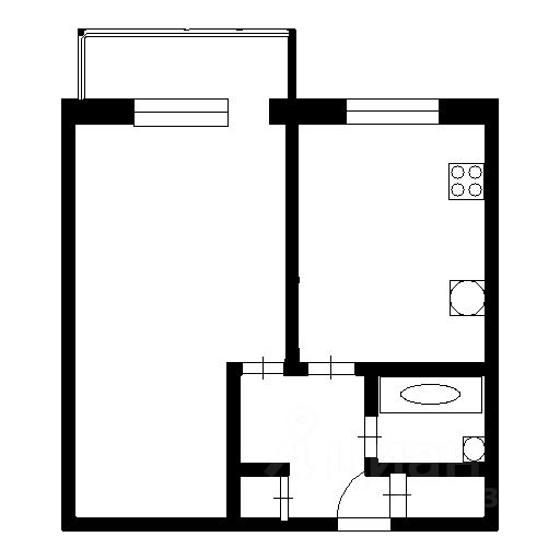 Планировка этой квартиры по данным Циан