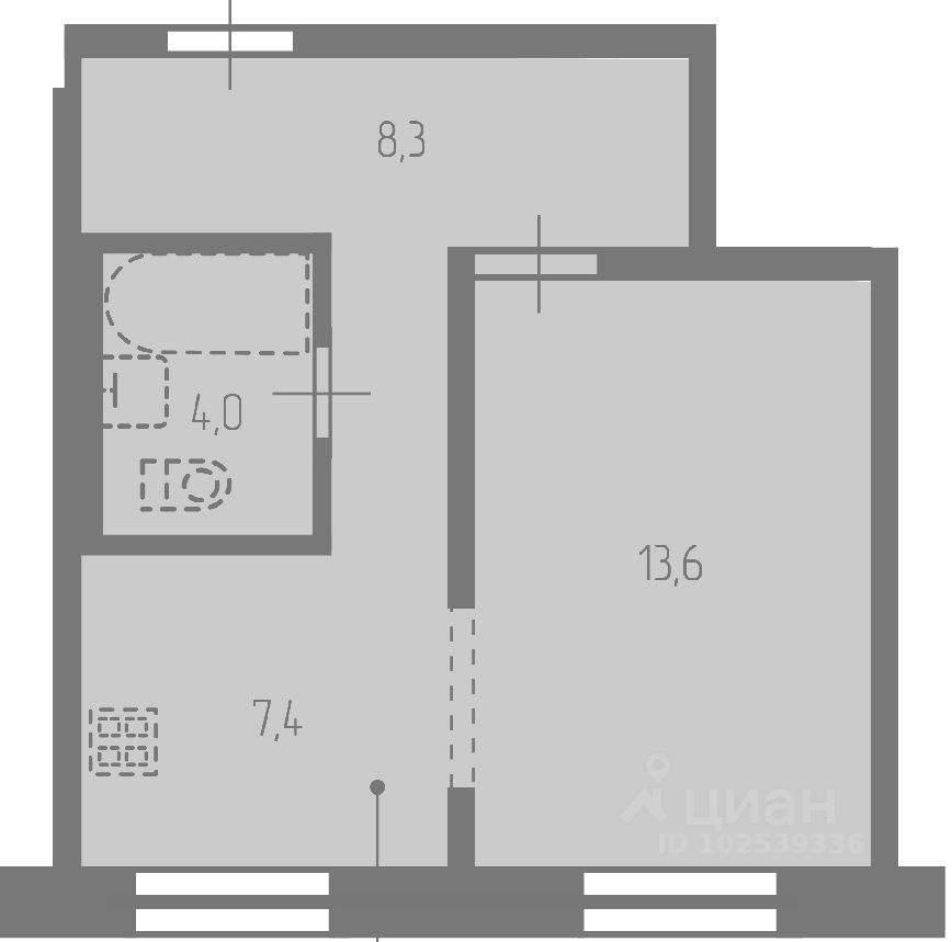 Планировка этой квартиры по данным Циан