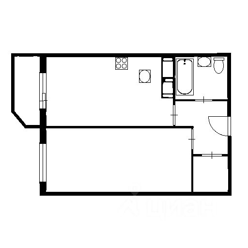 Планировка этой квартиры по данным Циан
