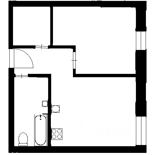 Планировка этой квартиры по данным Циан