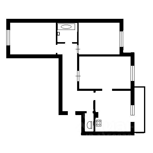 Планировка этой квартиры по данным Циан