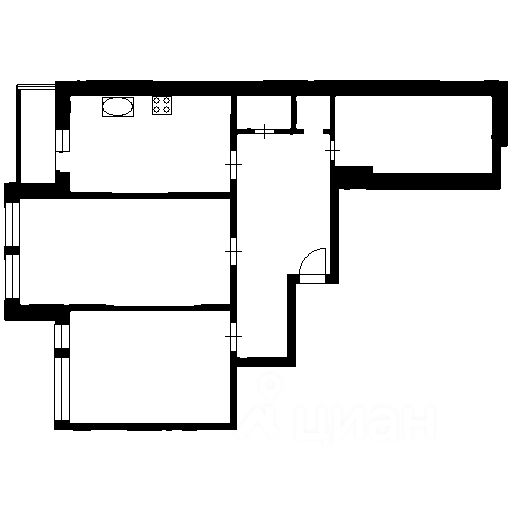 Планировка этой квартиры по данным Циан