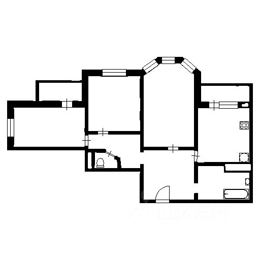 Планировка этой квартиры по данным Циан