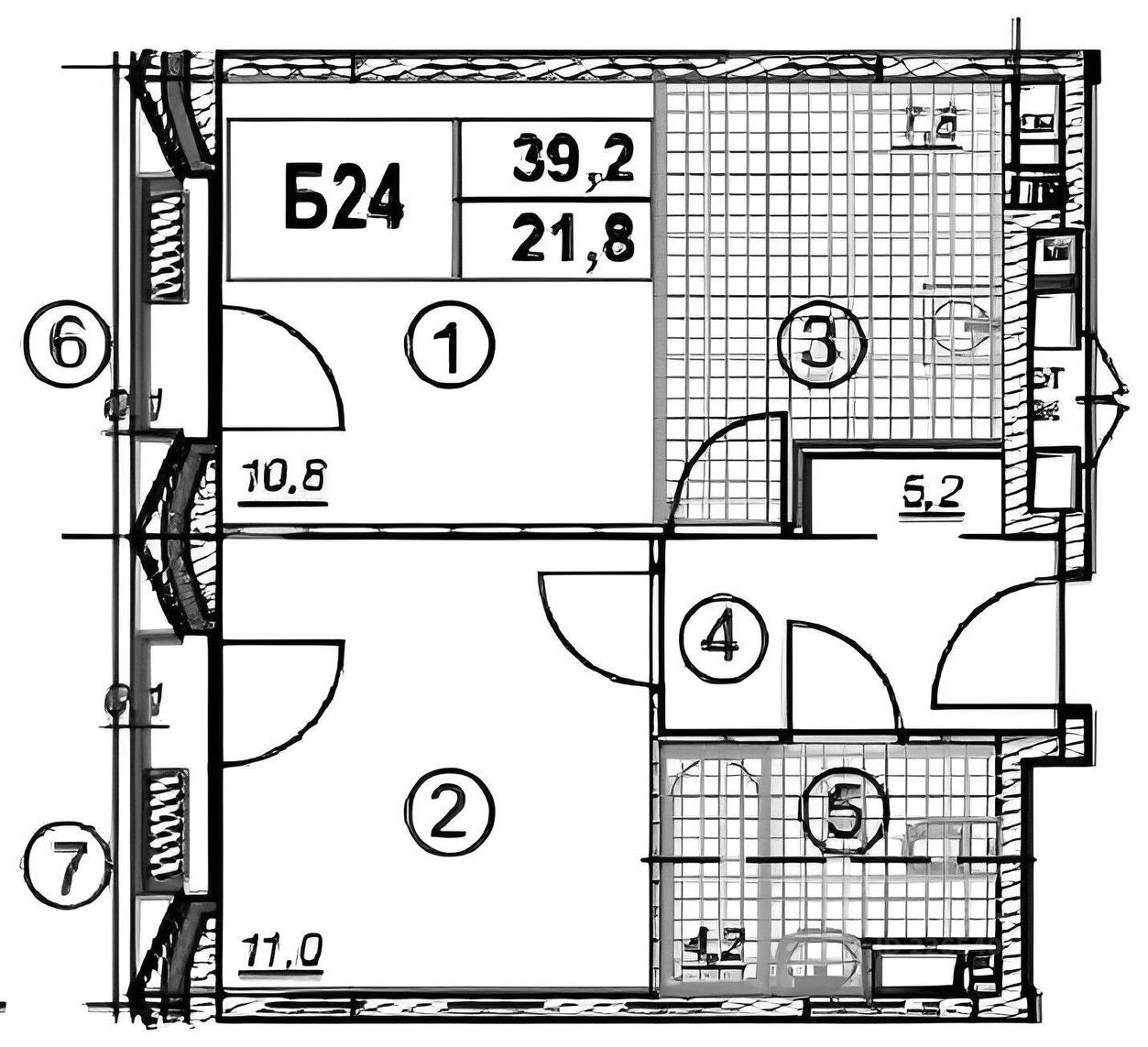 Планировка этой квартиры по данным Циан