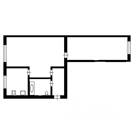 Планировка этой квартиры по данным Циан
