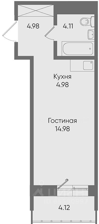 Планировка этой квартиры по данным Циан