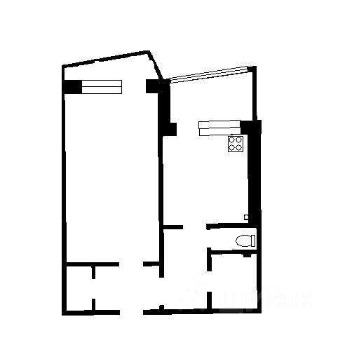 Планировка этой квартиры по данным Циан