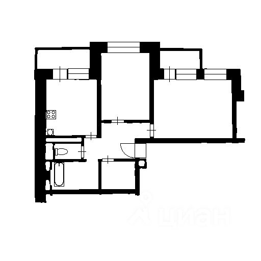 Планировка этой квартиры по данным Циан