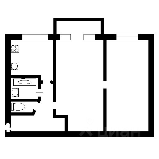 Планировка этой квартиры по данным Циан