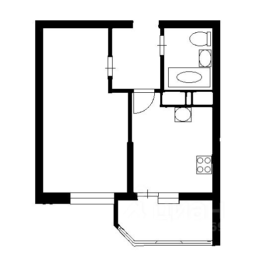 Планировка этой квартиры по данным Циан