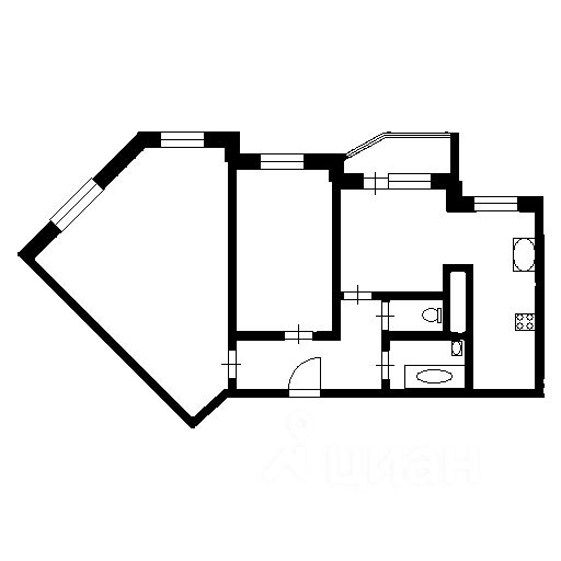 Планировка этой квартиры по данным Циан