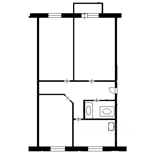 Планировка этой квартиры по данным Циан