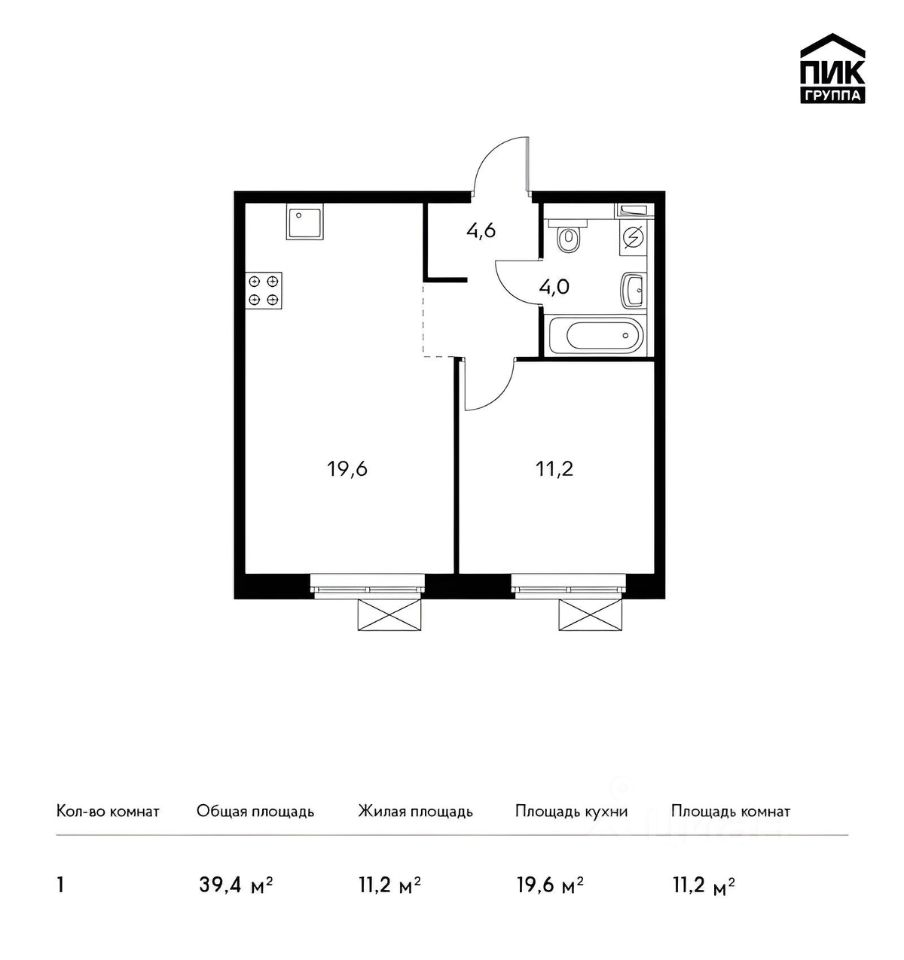Планировка этой квартиры по данным Циан